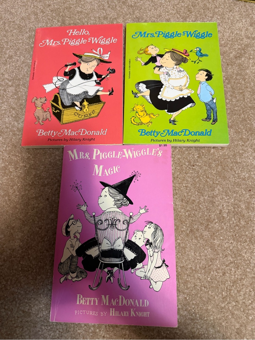 Lot of 3 vintage children's paperback books from the Mrs. Piggle-Wiggle Series